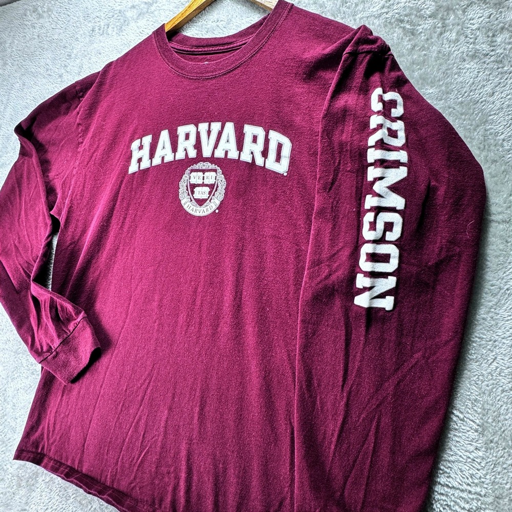 Champion Harvard University‎ Crimson Long Sleeve T-Shirt Maroon Mens Large